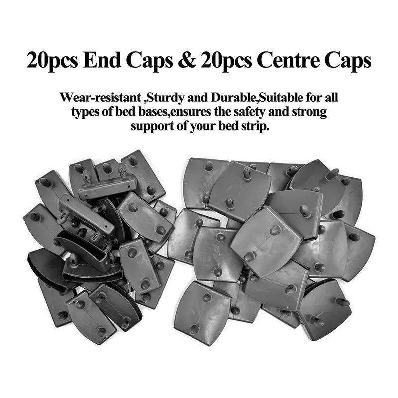 ABRW-Replacement Black Plastic Centre Caps 54X9mm, End Holders For Bed Slat Securement