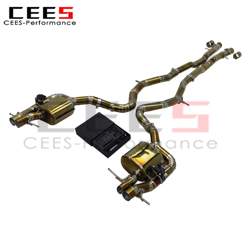 CEES Catback Muffler for Benz S65 AMG W222 6.0L 2014-2019 Exhaust System Valvetronic Quad Outlet