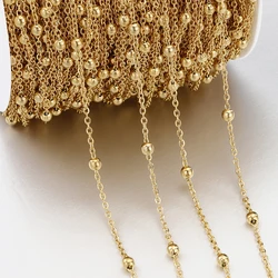 1 Meter Edelstahl Perlen Ketten Womne Halskette Armband Kugel Verbindungs kette für Schmuck herstellung DIY Zubehör Lieferungen