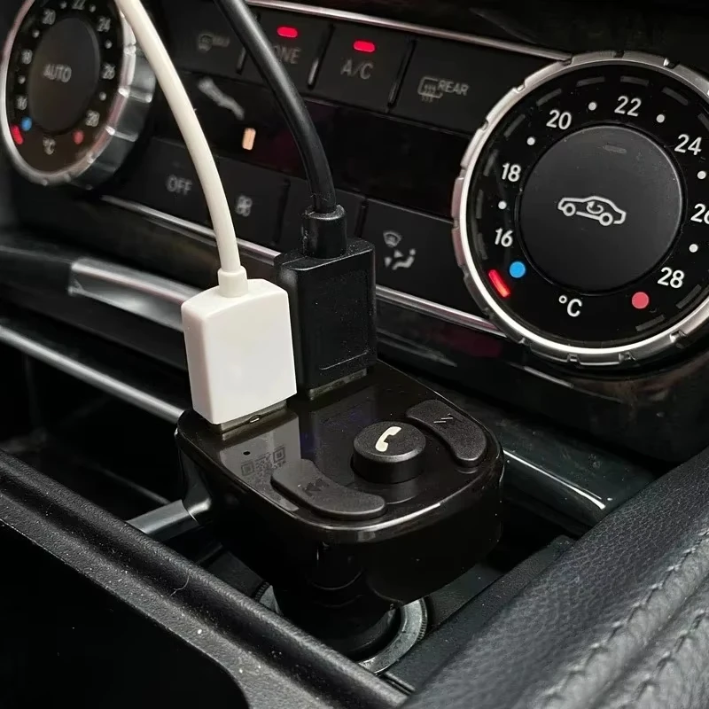 Car Bluetooth 5.0 Fm Transmitter, Wireless Adapter, Microphone, Audio Receiver, Automatic Mp3 Player, Dual USB Fast Charger - view 5