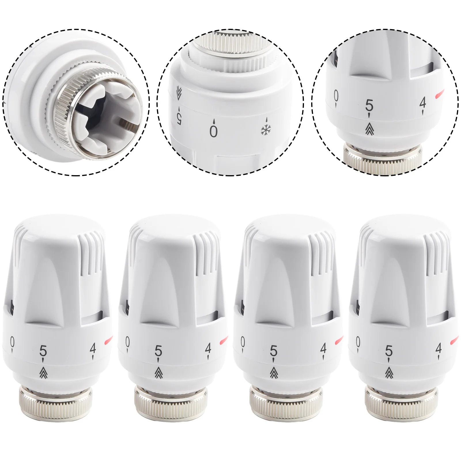 4Pcs Thermostatic Head M30*1.5 Radiator Valve Heating Anti-Freeze Protection For Household Warming Equipment Accessories