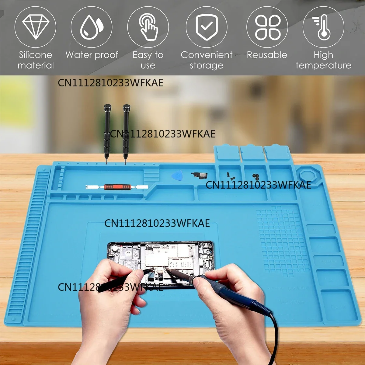 30x45cm Large Silicone Soldering Mat Heat Resistant Insulation Work Mat for Electronic Phone Multi Component Soldering Repair