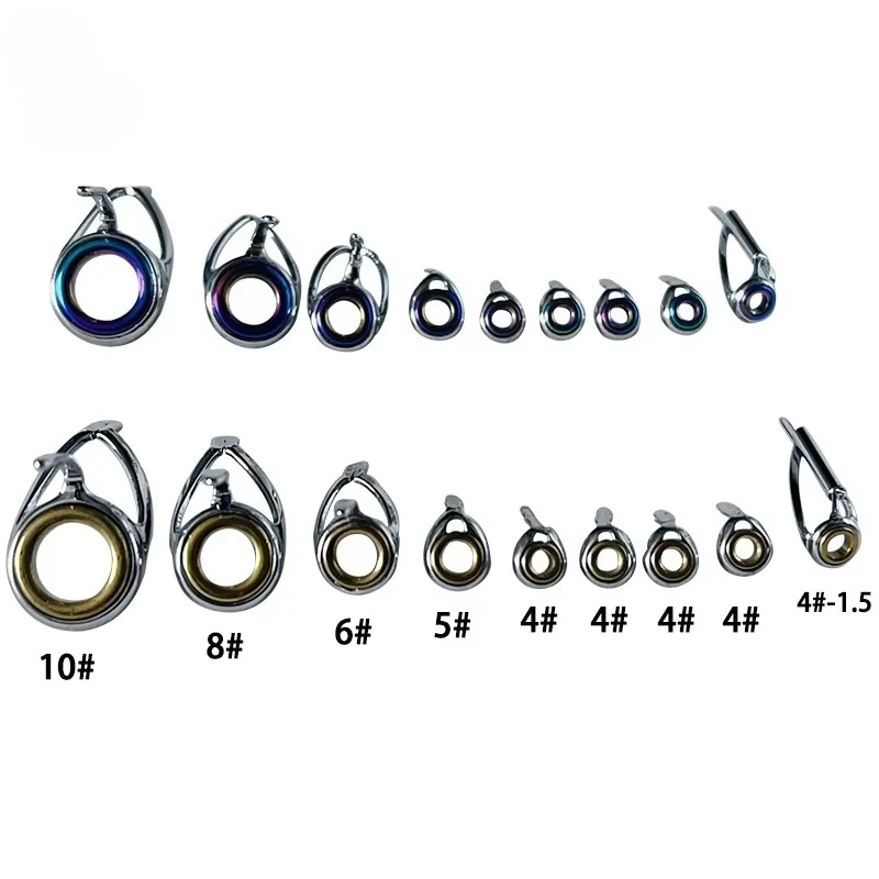 TAKEDO TK19 10# - 4# Casting Fishing Guide Rings Rod Repair Guides Eyes Sets Fishing Rod Building DIY Replacement Accessories