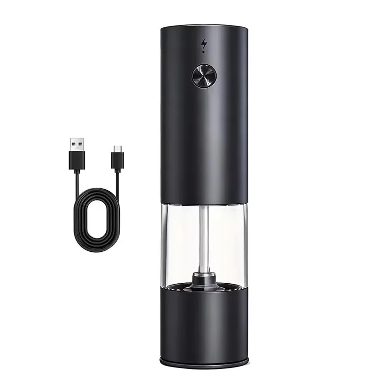 1pc/2pcs MINI USB Rechargeable Automatic Pepper Grinder Adjustable Coarseness Salt And Pepper Mill for Kitchen Spice Grinder