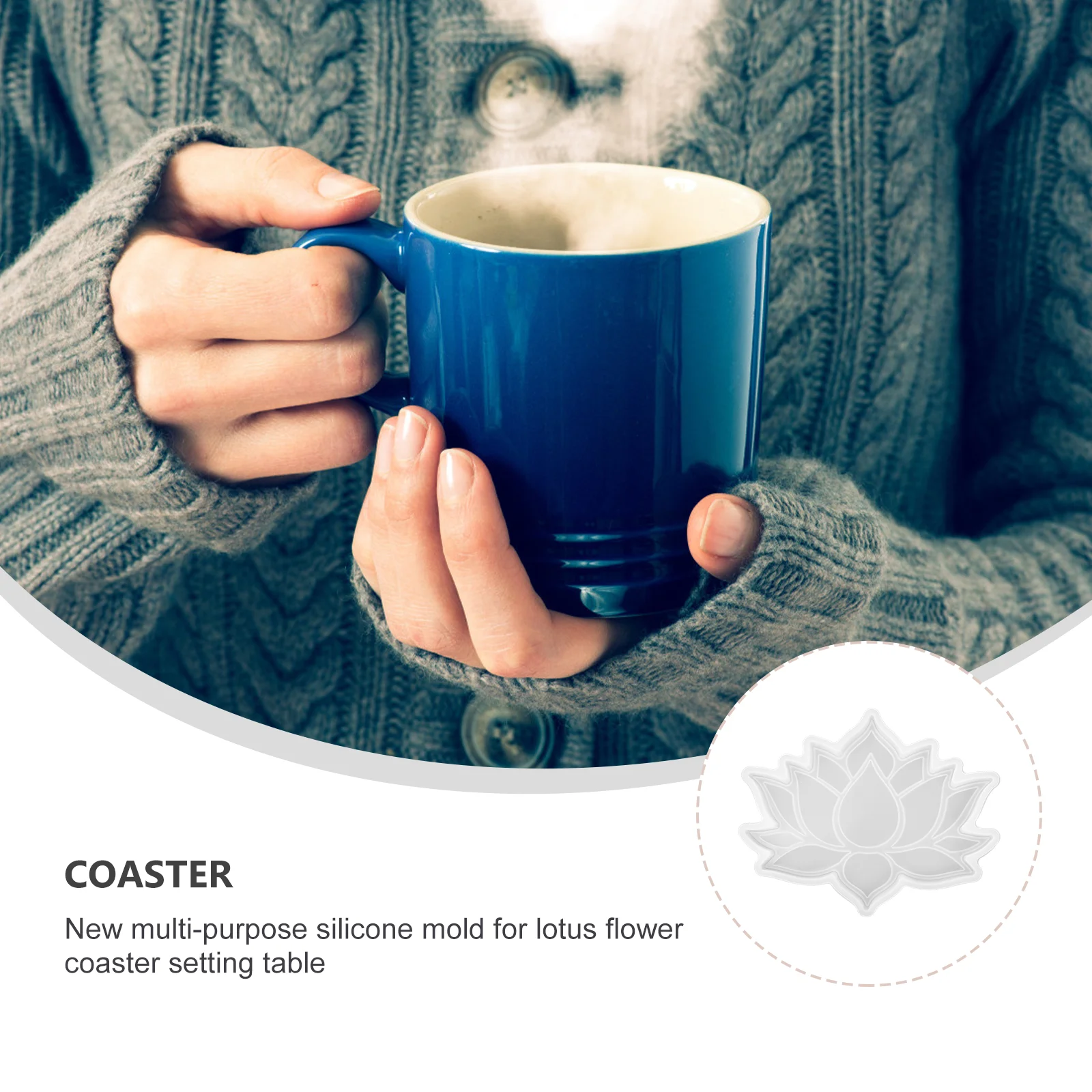 

2Pcs Silicone Lotus Coaster Mold DIY Crystal Epoxy Resin Mold Creative Cup Mat Making Tool DIY Tool Cup Pad Making Tray