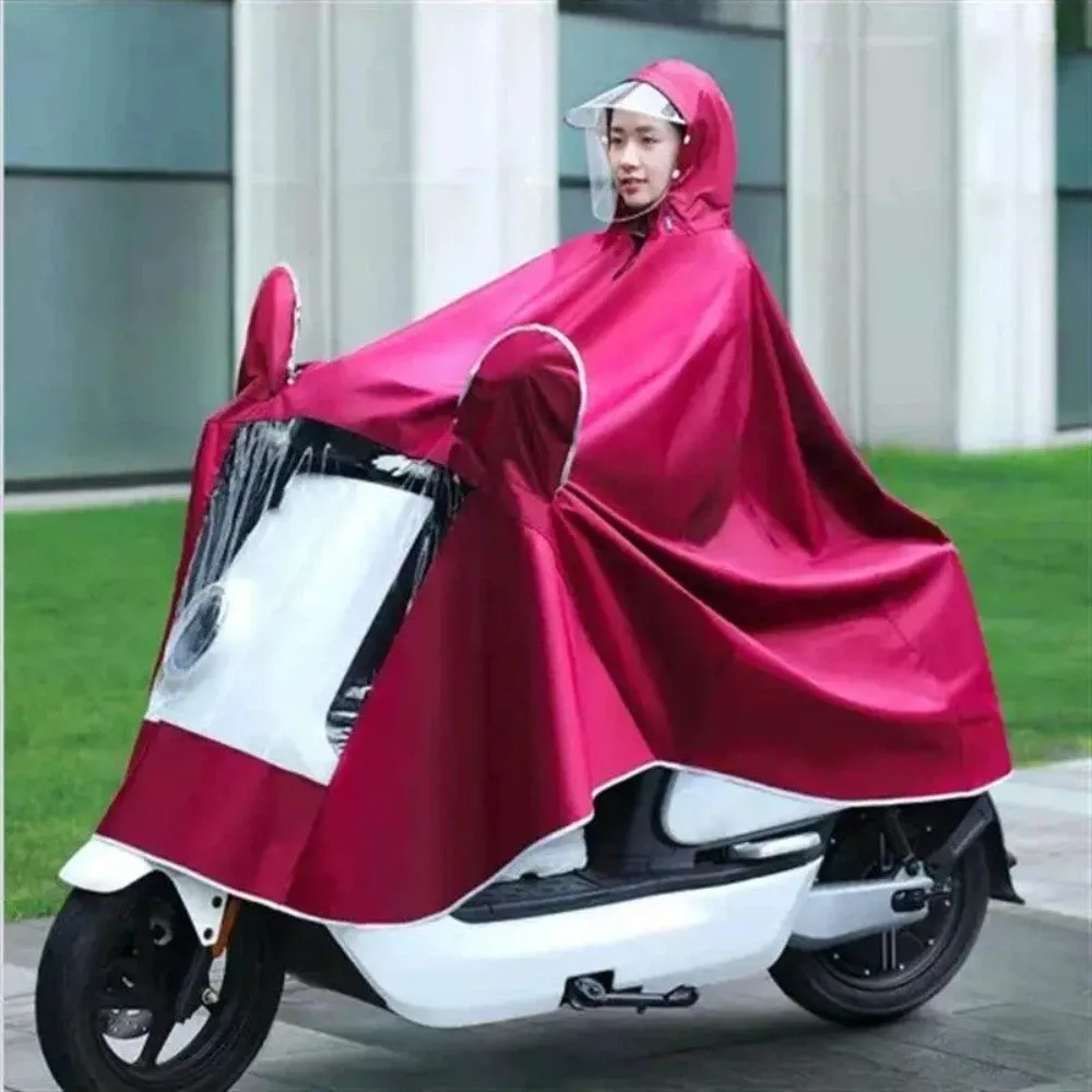 Thickened Material Rain Poncho Waterproof Construction Extended Wide Brim Waterproof Coat Lengthened Coverage Oversized Design