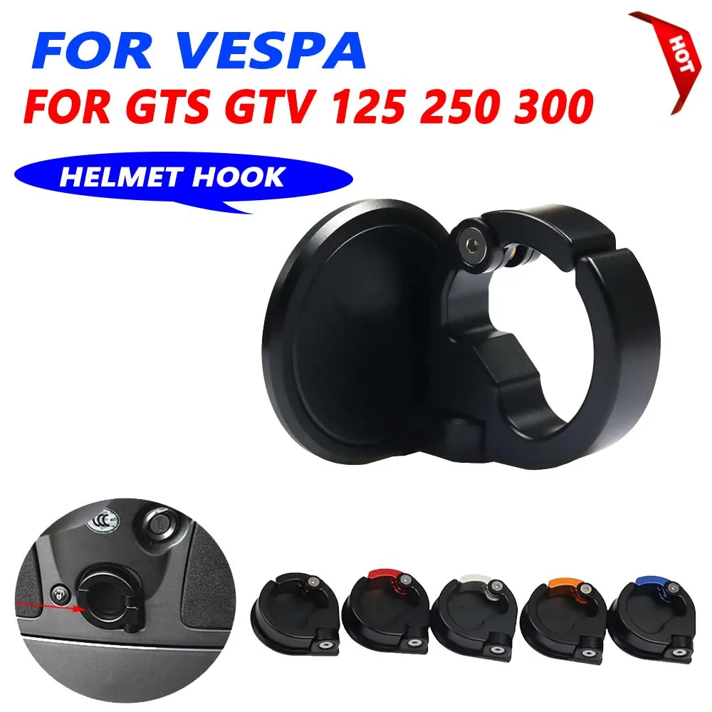 

For VESPA GTS300 GTS250 GTV GTS 125 250 300 LX Sprint Primavera 125 150 Motorcycle Scooter Foldable Helmet Lock Luggage Hook