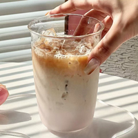 420ml Transparent Glass Coffee Mug High Borosilicate Heat-resistant Latte Glass Cup Beer Milk Water Cocktail Drinking Mugs