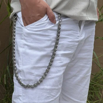 Cadena de pantalones gruesos de tendencia japonesa, estilo punk Hip hop, esencial para salir, cadena de bicicleta, decoración de cintura vaquera