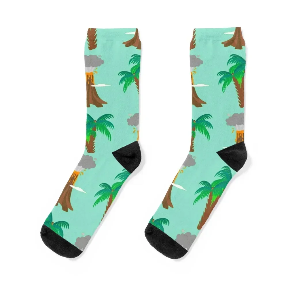 

Volcano Pattern Socks christmas gifts funny gift Antiskid soccer warm winter Ladies Socks Men's