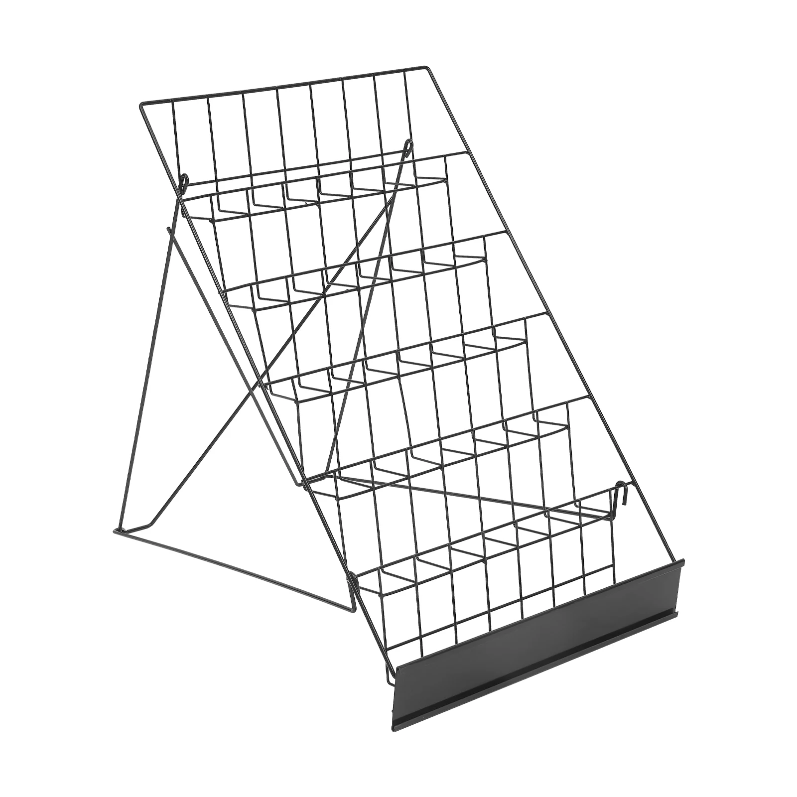 

Folding 6-Tier Desktop Magazine Rack Premium Iron Spray Coating, Triangular Stable Frame, Ideal for Office, Home and Retail