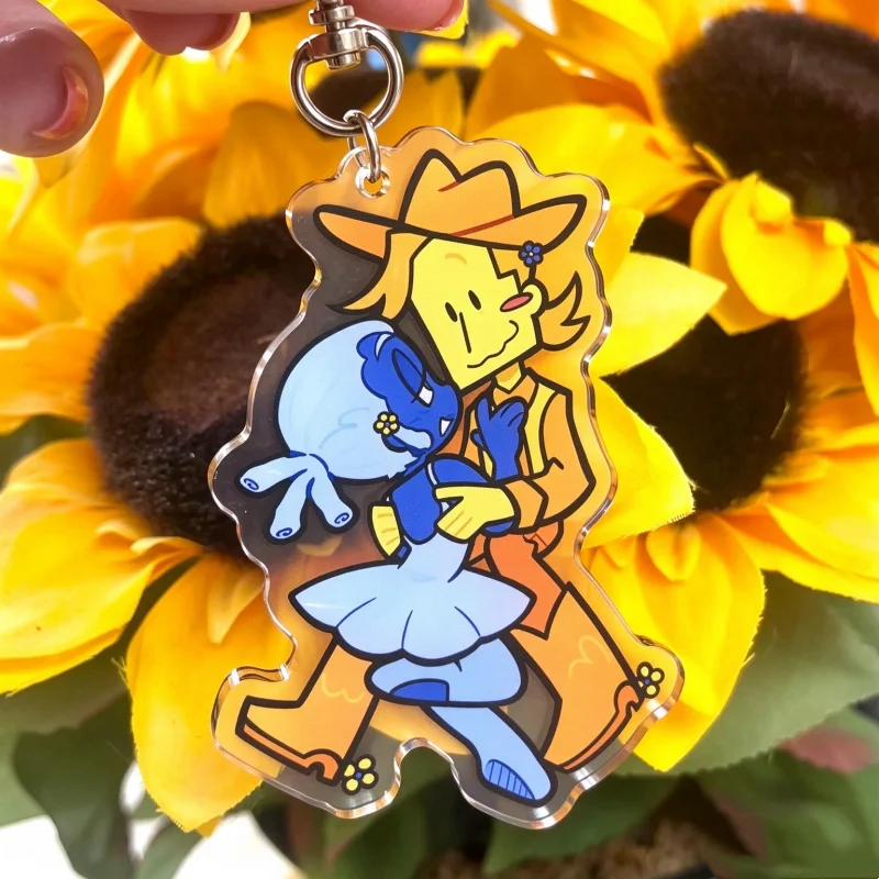 DELTARUNE Ships Acrylic Keychain Charms Cute Couple Fan Art Key Ring Bag Pendant Indie RPG Game Collection Gift for Game Fans