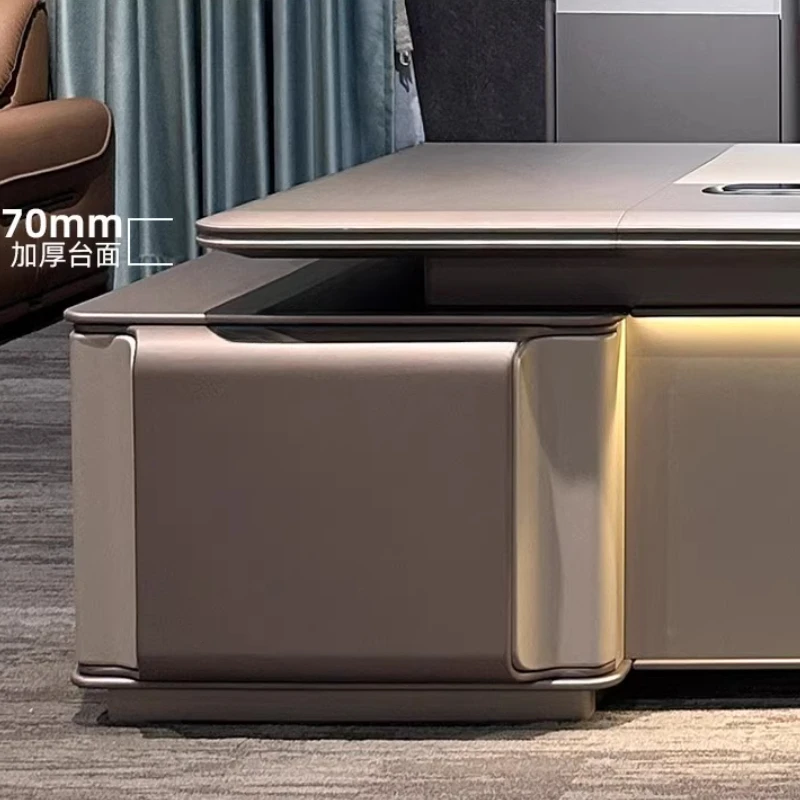 High End Boss Office Desk Organizer Secretary Quality European Executive Office Desk Work Corner Storage Schreibtisch Furniture