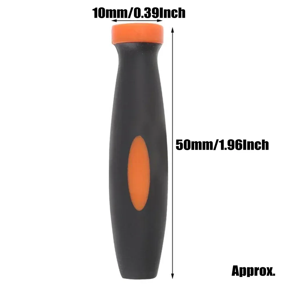Rubber Files Handles Handles File Home Rubber Smooth 2.36Inch Accessories Black+Orange Parts For Small Files Durable