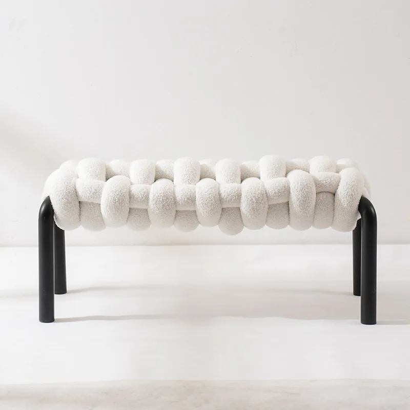 Bangku ekor tempat tidur angin krem bangku kamar tidur kursi sofa desainer bangku selebriti Internet ganti sepatu kelas atas mewah ringan