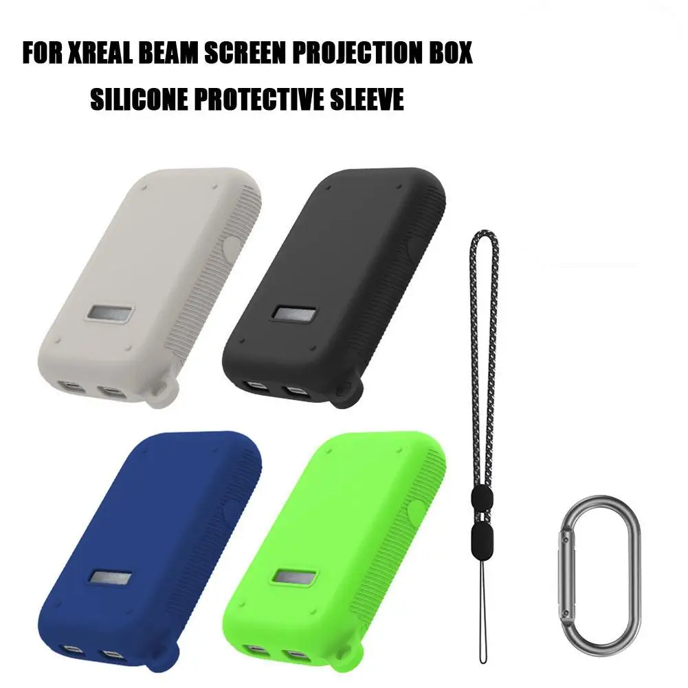 

For XREAL Beam Screen Projection Box Silicone Protective Cover Shockproof Protective Scratches Shell Lanyard With Prevent D O4L5