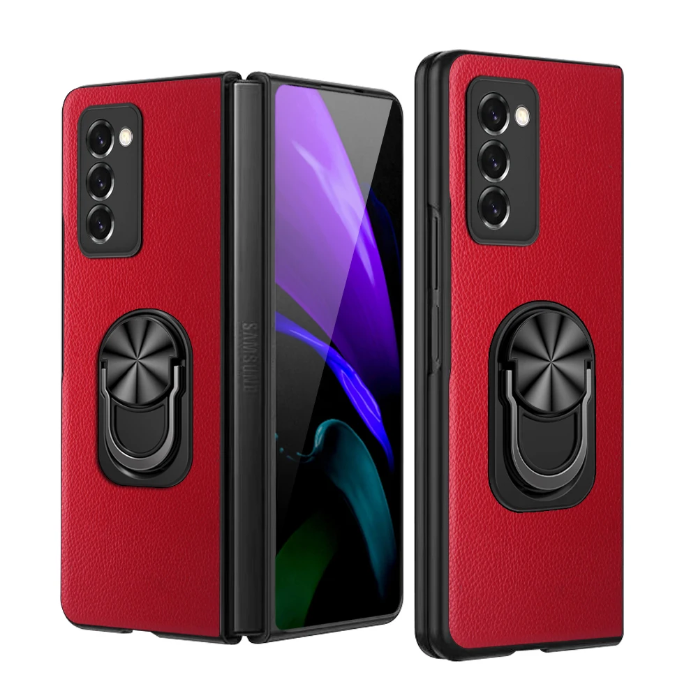 

Plain Matte Leather Protective Cover Folding Case for Samsung Galaxy Z Fold 2 Fold2 Fold3 5G Fold 3 Shockproof Phone Funda