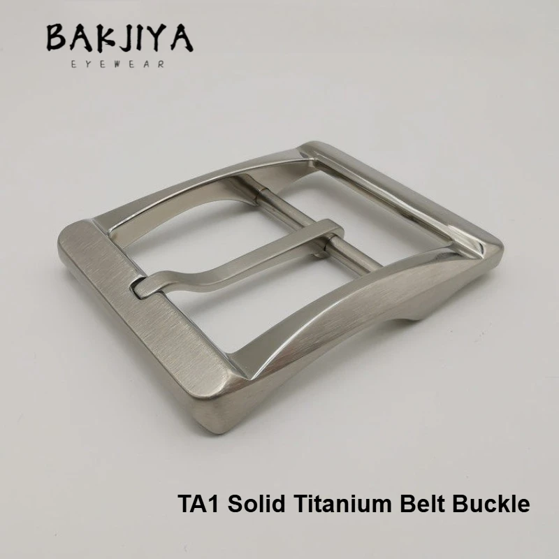 TA1 Anti Allergy Pure Titanium Buckle Men's Leather Belt Durable Rustproof Pin Buckle Belts Accessory 38mm Width