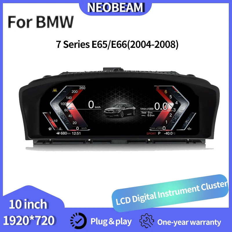

NEOBEAM для цифровой приборной панели высокого разрешения BMW 7 серии E65 E66 2004-2008 годов выпуска, 1920*720p, подключение и использование.