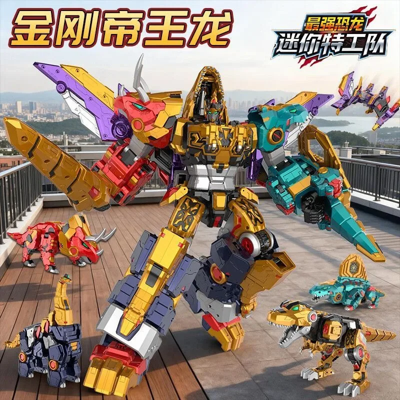 Mini Force 8 Super Dinoid Transform مجتمعة Mecha Miniforce Robot ألعاب شخصيات الحركة Tyrannosaurus Rex Warlord Deformation TOY #2
