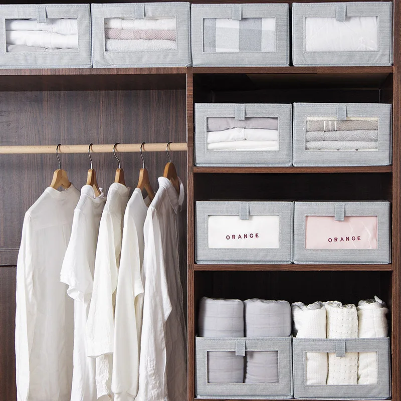 Foldable Fabric Storage Box, Household Wardrobe Clothing Storage Box, Uncovered Storage Box, Collection Box, Non-Woven Fabric