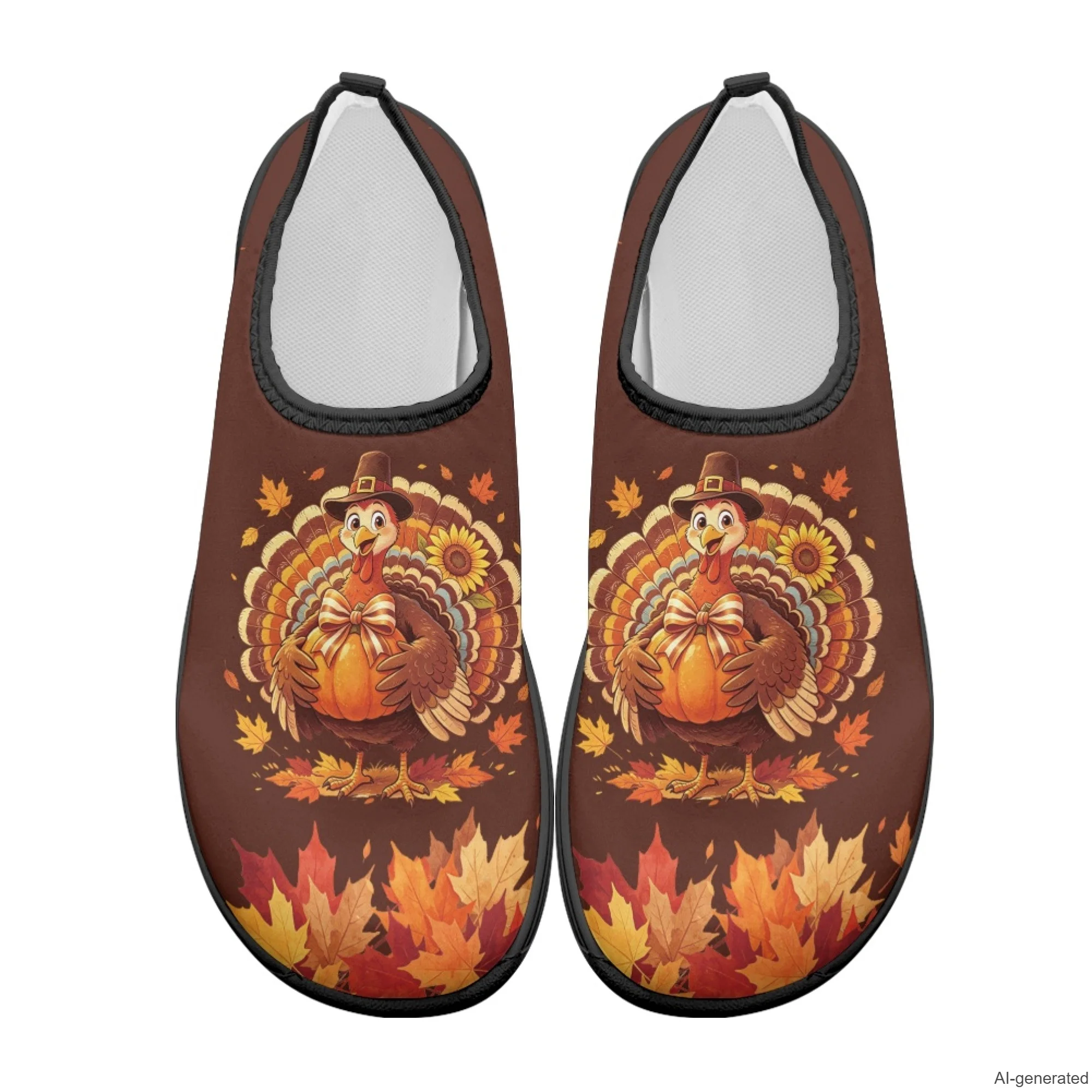 XIXIRIMIDO Thanksgiving Turkey Hike Footwear Polyester & EVA Workout Gym Shoes Wide Width Casual Running Shoes for Outdoor