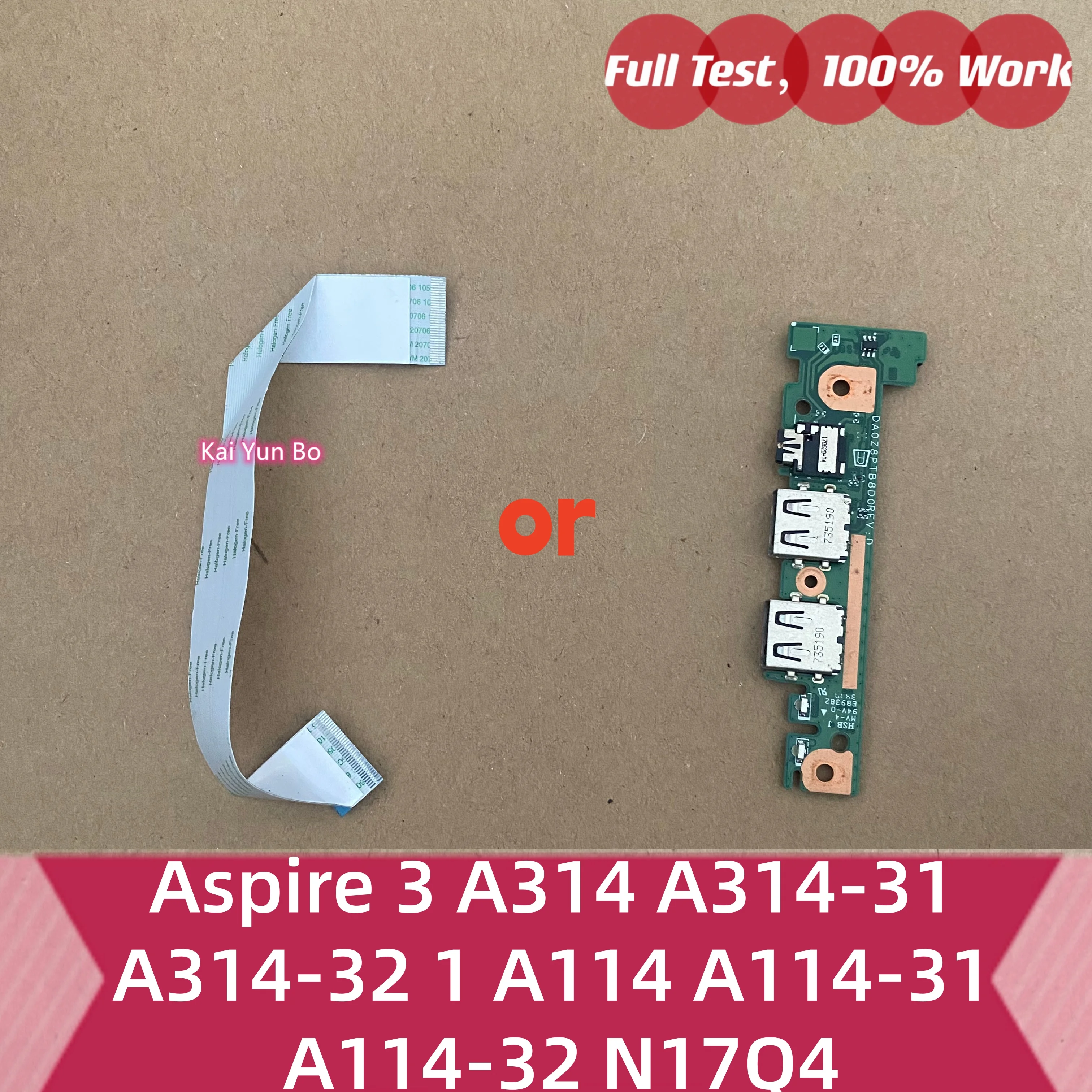 Para Acer Aspire 3 A314 A314-31 A314-32 1 A114 A114-31 A114-32 N17Q4 Placa o Cable de Audio USB Dual para Portátil DA0Z8PTB8D0