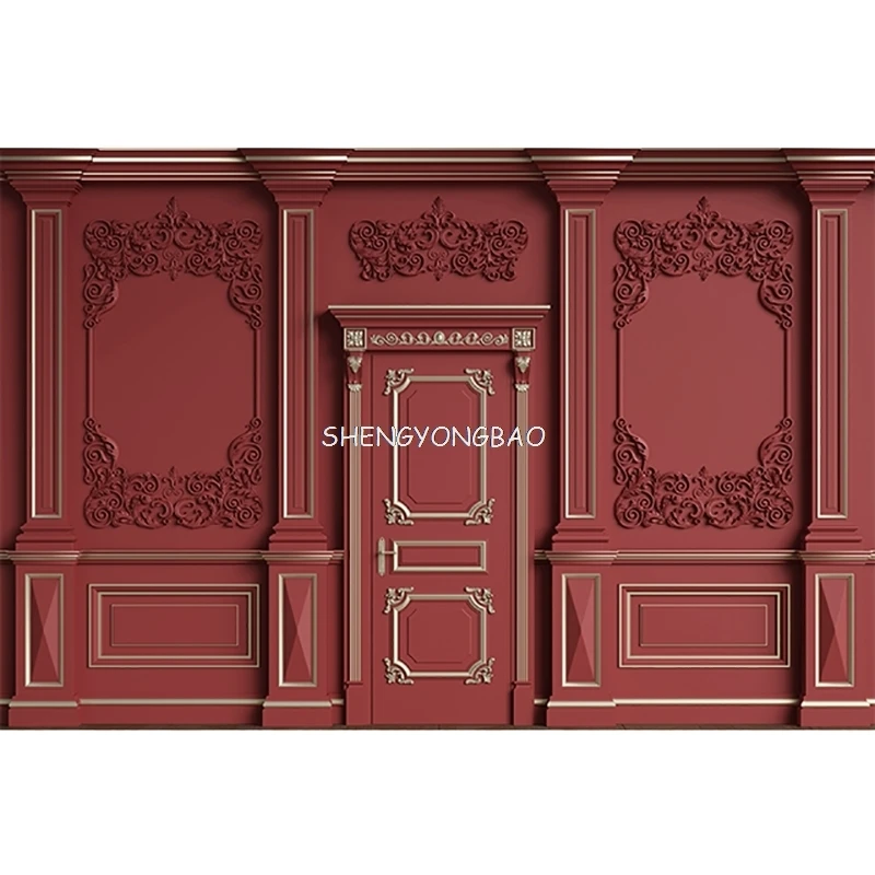 책장 라이브 스트리밍 배경 빈티지 도서관 고딕 수도원 벽 성인 초상화 사진 배경 사진 스튜디오 ID-01