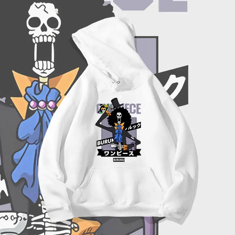 

ONE PIECE Nose Song Brooke Hooded Sweater Men Women Long Sleeve Hoodie Loose Clothes Autumn Winter Jacket Anime Nautical King