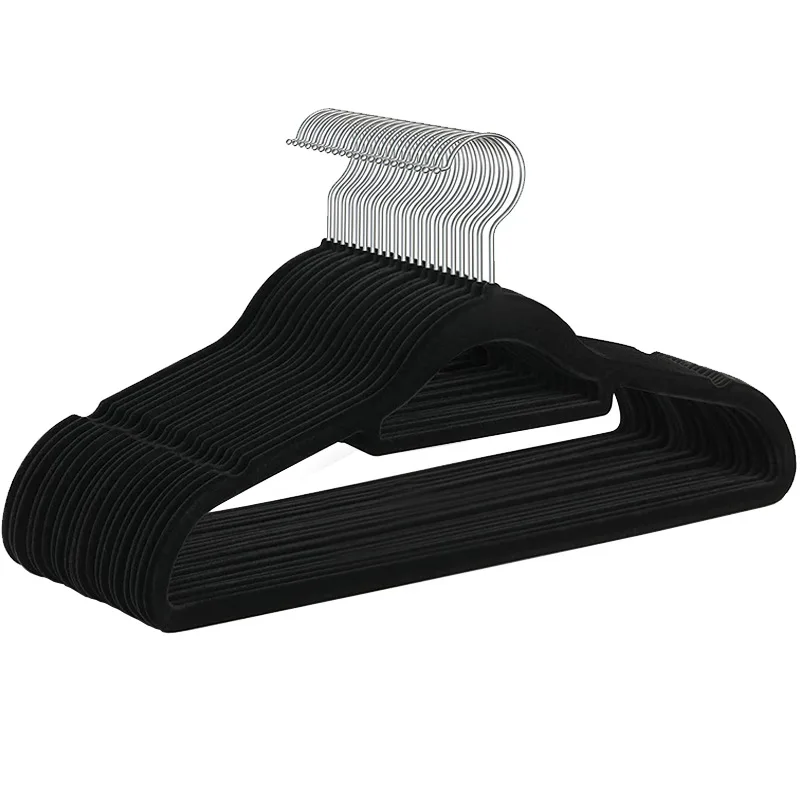 Non-Slip Velvet Clothing Hangers, 5 Pack, Black Coat Hanger ,children\'s Clothes Hanger Baby Clothes Hanger