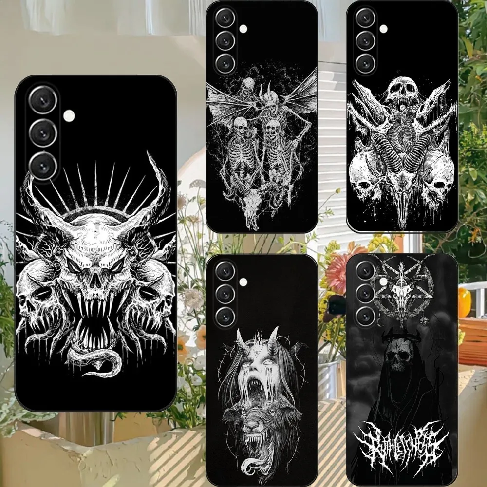 Satanic Scary Skull  Phone Case For Samsung S21,S22 Ultra,S20,S30 plus,S22 plus,S23,S30 ultra 5G Silicone Cover