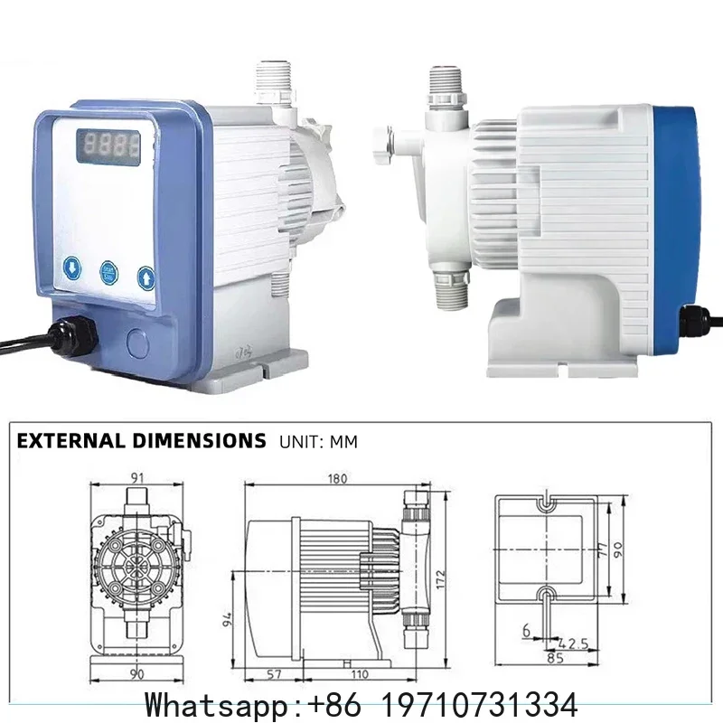 Water Treatment Liquid Micro-acid Chemical Chlorine Metering Dosing Pump Electromagnetic Diaphragm Pump