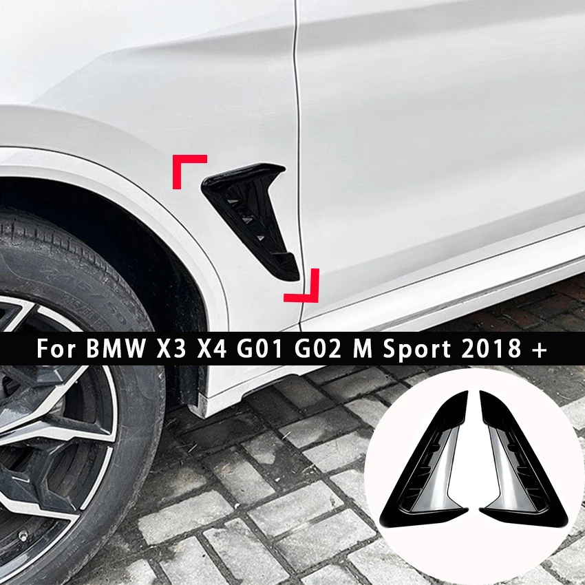 

Car Side Fender Spoiler Wind Knife Side Gills Air Vent Decorative Side Wing Stickers For BMW X3 X4 G01 G02 M Sport 2018+