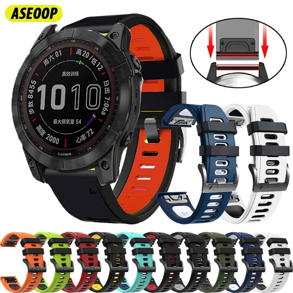 QuickFit Silicone Strap For Garmin Fenix 8 sport wrist E 7 7X 6 6X 5 5X/Epix Pro/Enduro3 22 26mm Original Band Bracelet Correa