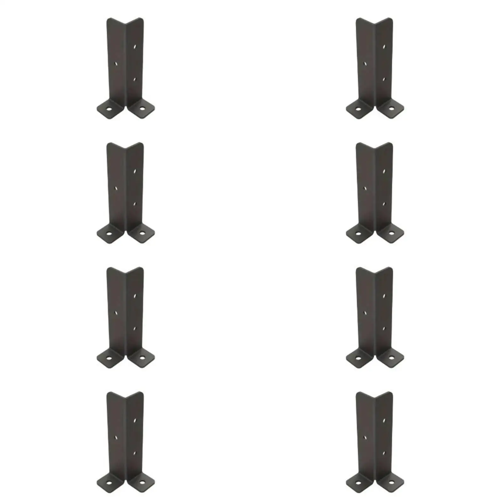 Sturdy Fence Post Bracket Black Angle Support with Screw Holes for Wood Post Deck Railing Pergola Outdoor Build