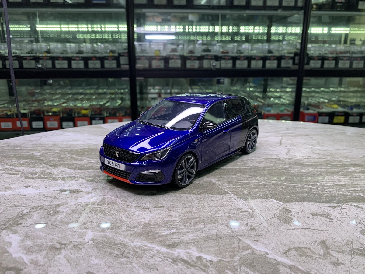 โมเดลรถจำลอง OTTO 1:18 308 GTI สีน้ำเงิน ปี 2018 รุ่นลิมิเต็ดอิดิชั่น ทำจากเรซิ่นและโลหะ ของเล่นสะสม ของขวัญ