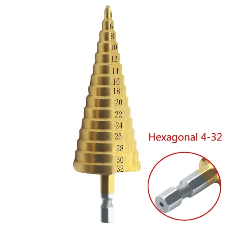 

Drilling Tool Hole Cutter Metal Wood Tool Versatile 4 32mm Step Drill Bit for Accurate Hole Drilling in Various Materials