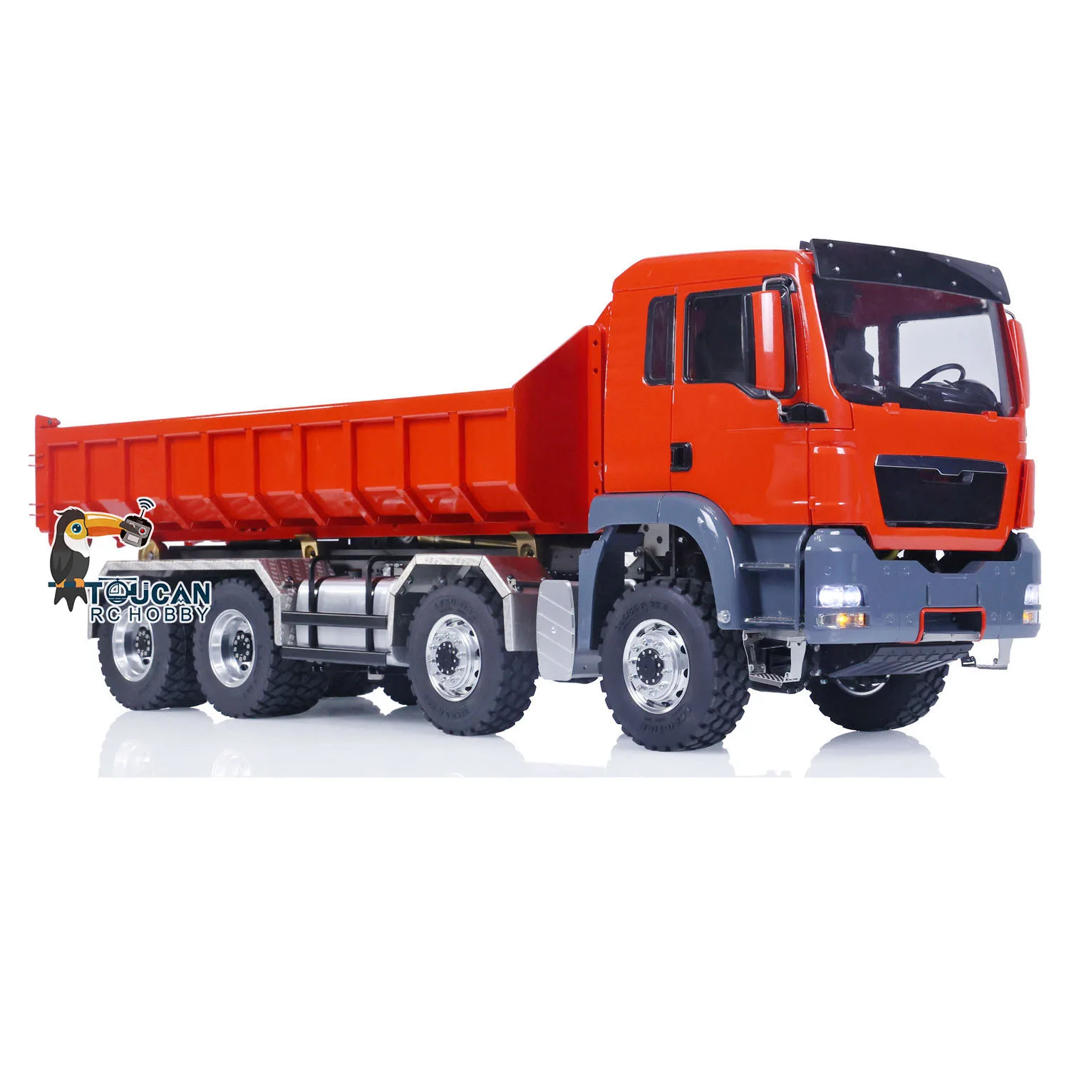 LESU 1/14 TGS Hydraulic Metal Dumper Truck 8*8 RC Roll On/Off Tipper Servo Painted Model Toy THZH0477