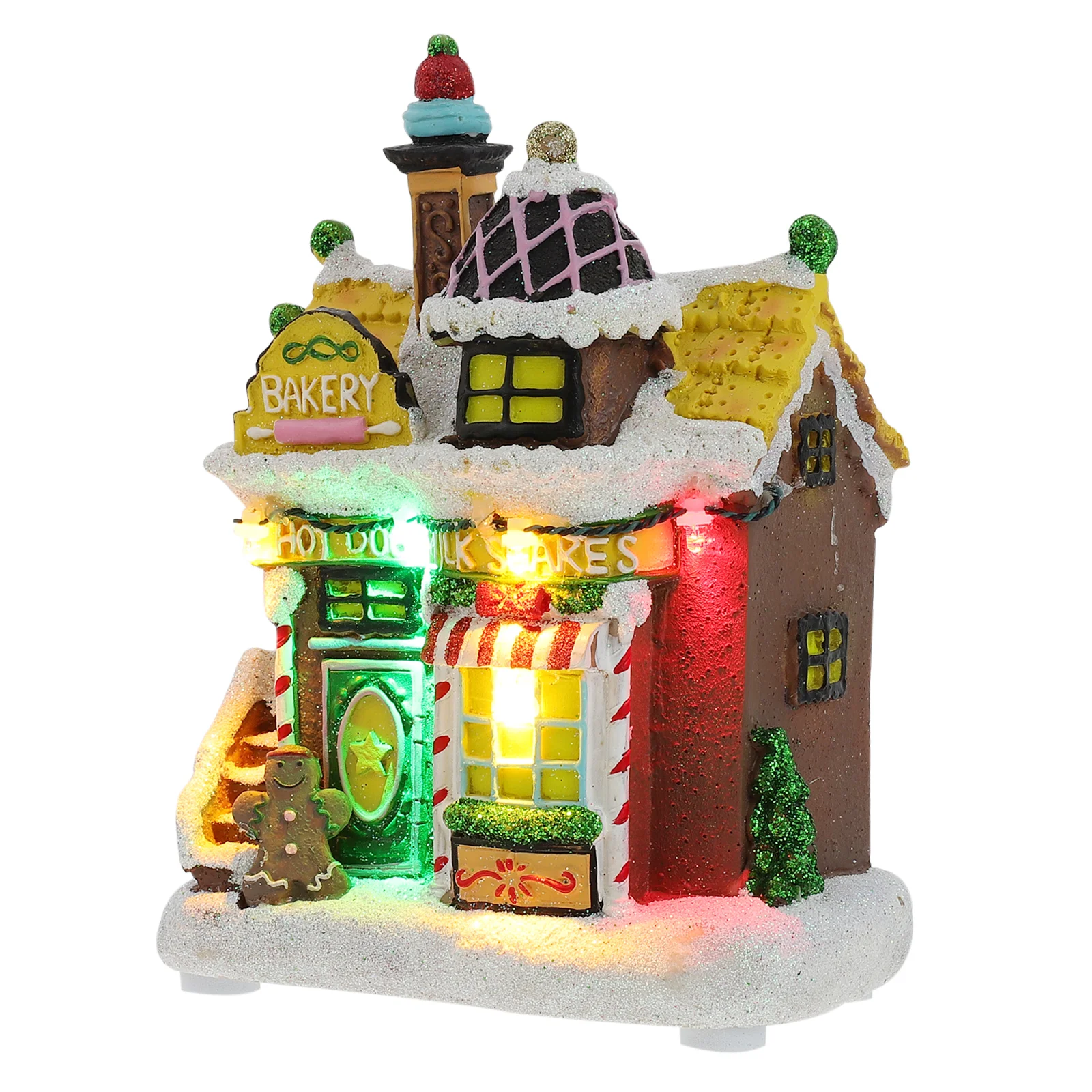 

Cookie Glow Shack Christmas Desktop Decor Xmas Accessories Gift Resin Hotel Luminous House Shop Window Decoration