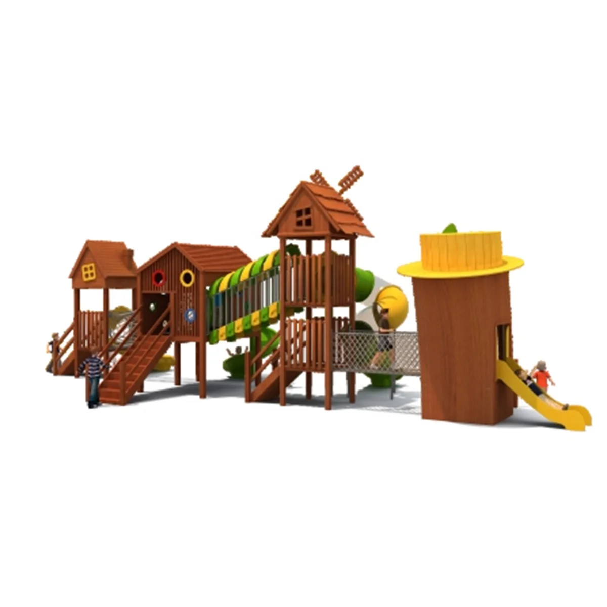 High-quality Large Wooden Tower Amusement Park Children's Games Amusement Facilities Outdoor Slides Playground Game Equipment