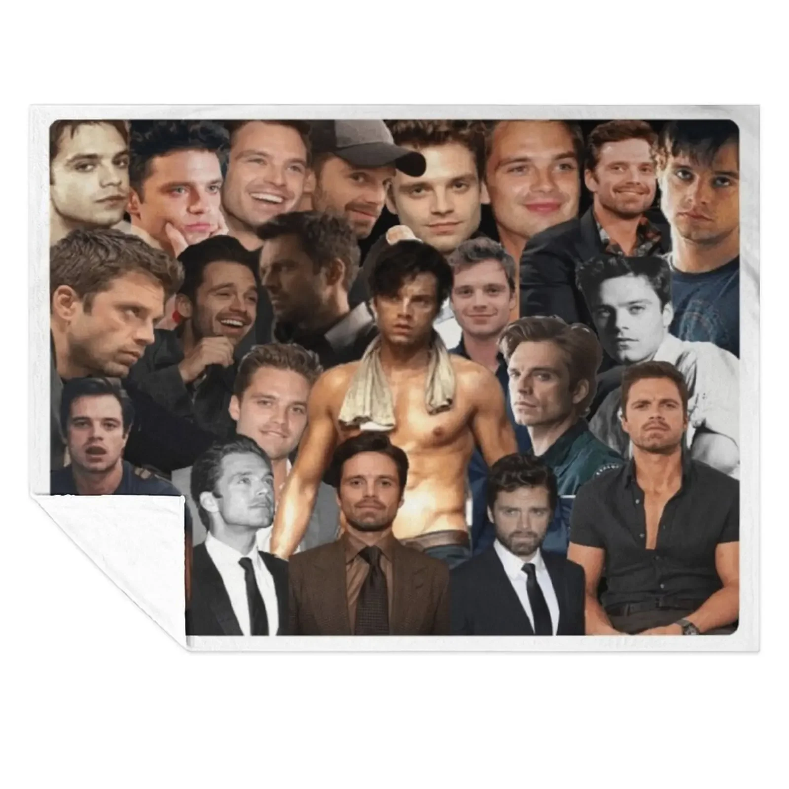 

Sebastian Stan collage Throw Blanket Decoratives sofa bed Cute wednesday Blankets