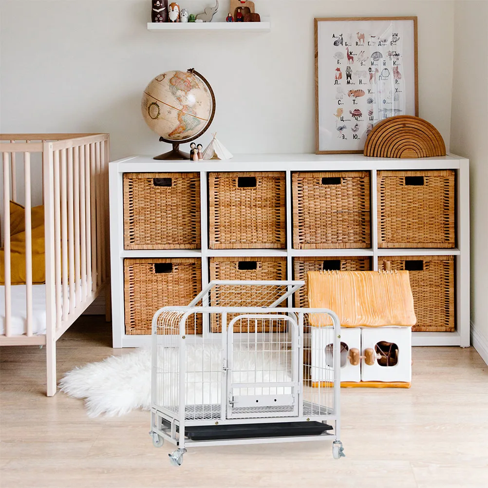 

2pcs Leakproof Pet Poop Pan Odor Resistant Replacement Bedpan Easy Clean Durable Dog Cage Tray Storage Plate Black Lightweight