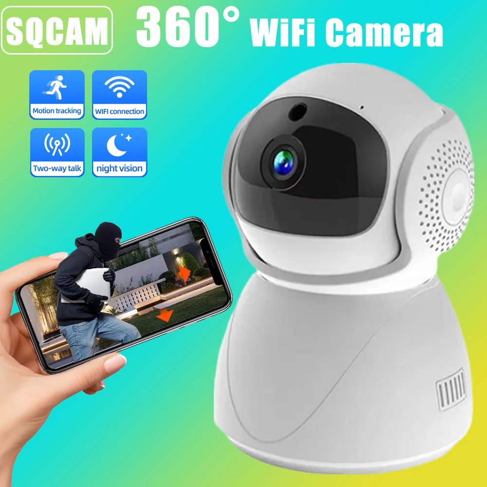 camera de vigilancia sem fio fhd wifi smart auto tracking cctv security protection baby monitor com google alexa ptz ip 01