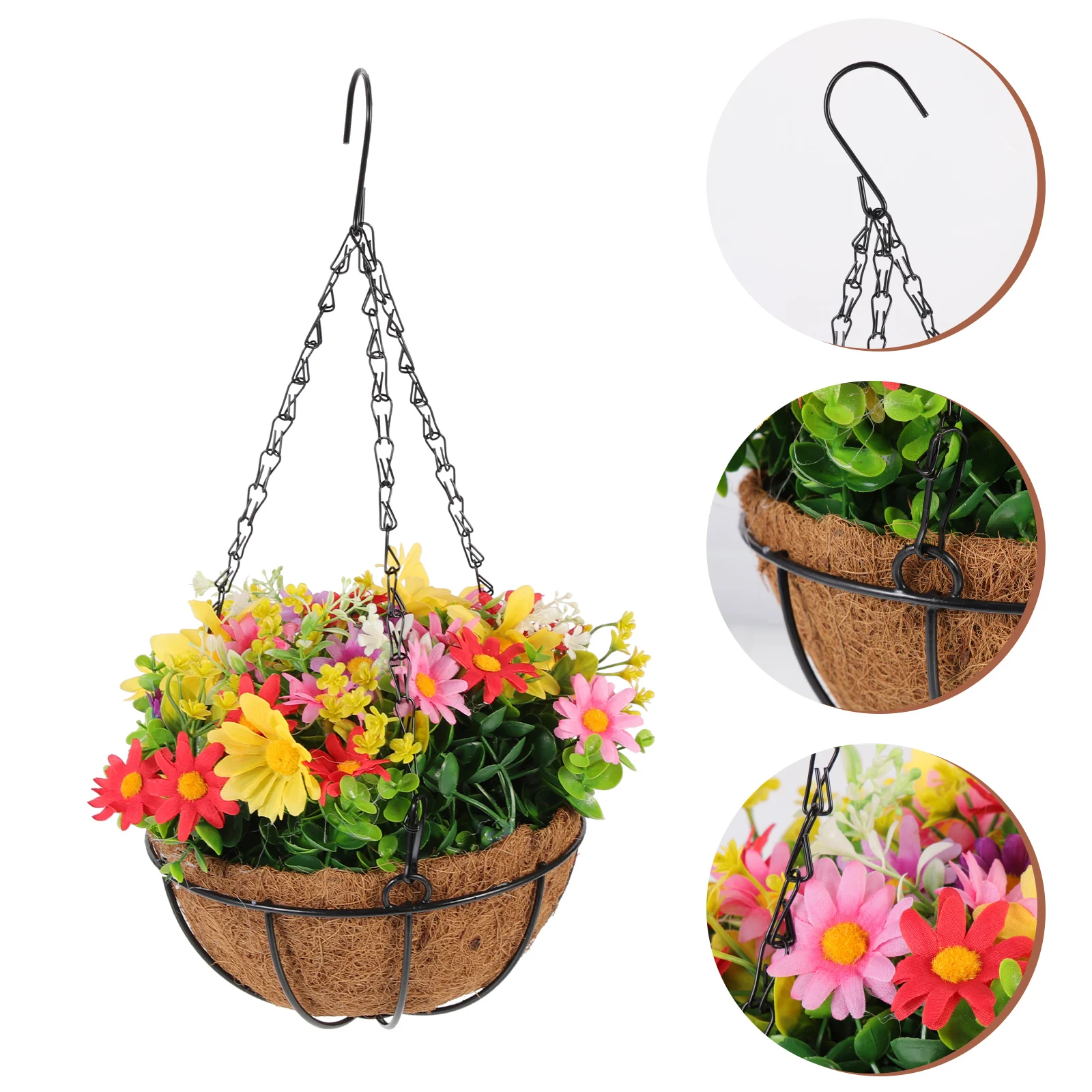 

Coconut Palm Flower Basket Hanging Pots Indoor Garden Ornaments Baskets for Outdoors Gardening Flowerpot Woven Wedding Decor