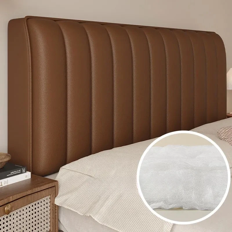 Funda de cuero PU para cabecera de cama, Protector trasero acolchado, suave, todo incluido, impermeable, funda elástica para cab