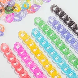 40pcs/lot 17x23mm Frosted Coloful Acrylic Geometric Link Chain Loose Beads for Bracelet Necklace Making DIY Jewelry Accessories
