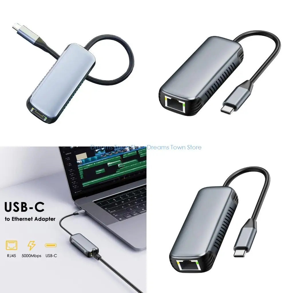 

HX6A Fast Speed 5Gbps USB C Ethernet Converter Supports 4K Video Streaming Gaming