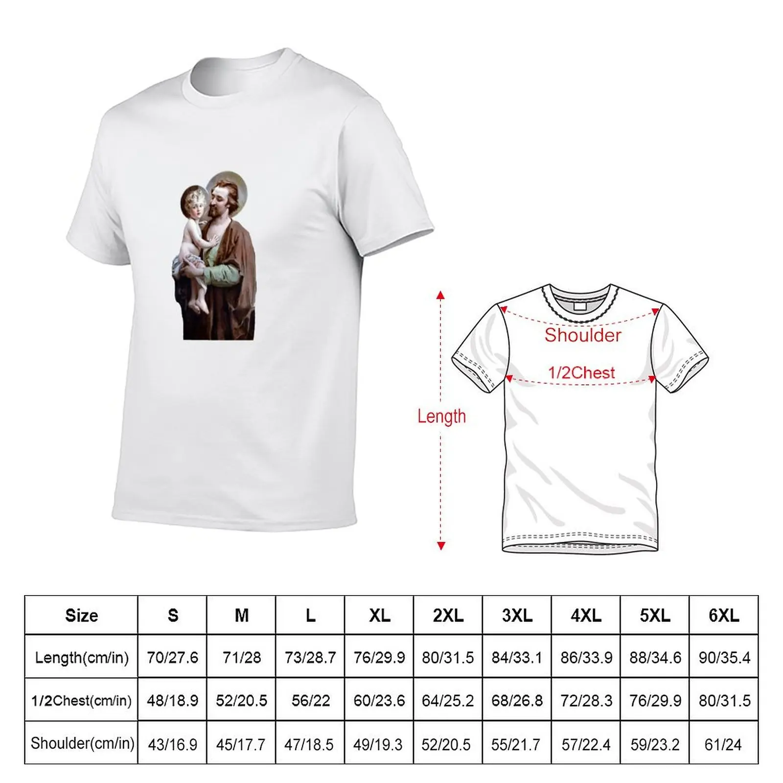 Saint Joseph and baby Jesus (transparent background design) T-Shirt t shirt man designer T-Shirt