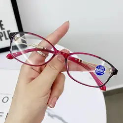 Reading Glasses Women Fashion Vintage Anti Blue Light Presbyopic Eyewear Female Ultralight Optical Farsighted Eyeglasses 0 ~+400