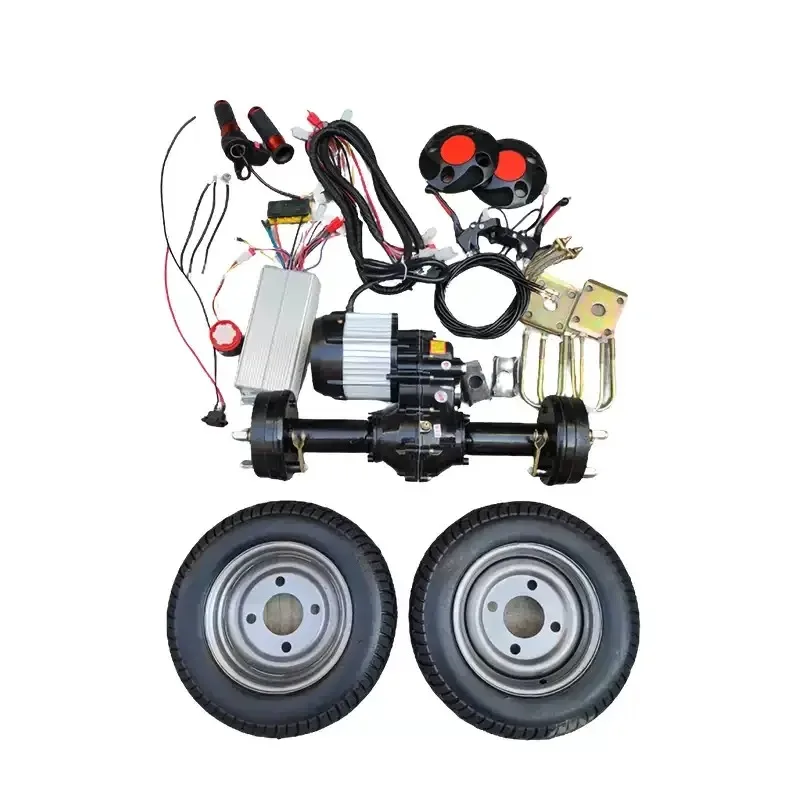 Heavy-Duty Electric Flatbed Trolley Rear Axle Motor for Construction Sites, Low-Speed Assembly with Chassis Mounting Kit